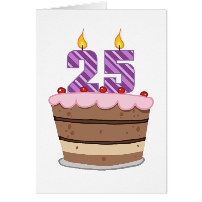 Age 25 on Birthday Cake (Front)