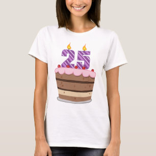 Age 25 on Birthday Cake T-Shirt