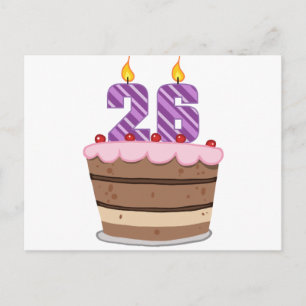 Age 26 on Birthday Cake Postcard