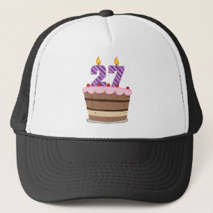 Age 27 on Birthday Cake Trucker Hat