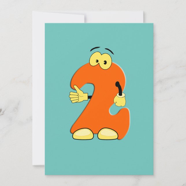 AGE 2 2ND FUNNY BIRTHDAY PARTY CUSTOM INVITATIONS (Front)