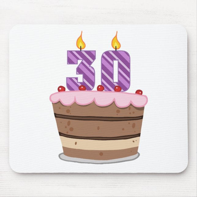 Age 30 on Birthday Cake Mouse Pad (Front)