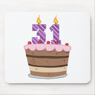 Age 31 on Birthday Cake Mouse Pad
