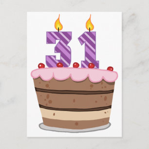 Age 31 on Birthday Cake Postcard