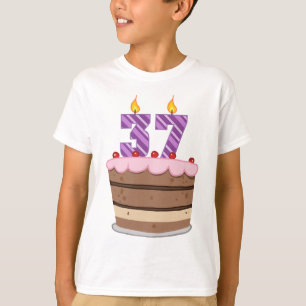 Age 37 on Birthday Cake T-Shirt