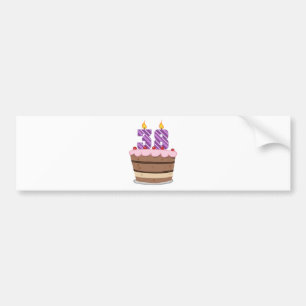 Age 38 on Birthday Cake Bumper Sticker