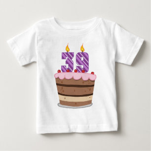 Age 39 on Birthday Cake Baby T-Shirt
