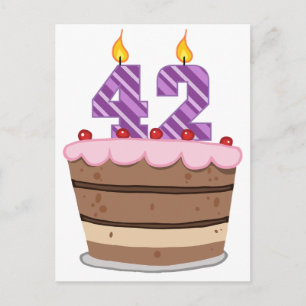 Age 42 on Birthday Cake Postcard