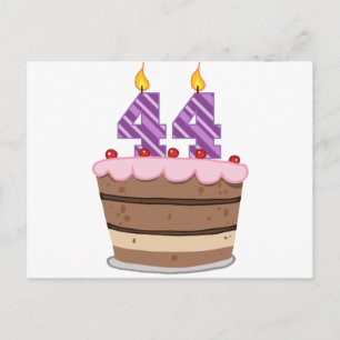 Age 44 on Birthday Cake Postcard