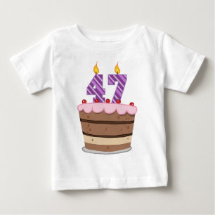 Age 47 on Birthday Cake Baby T-Shirt