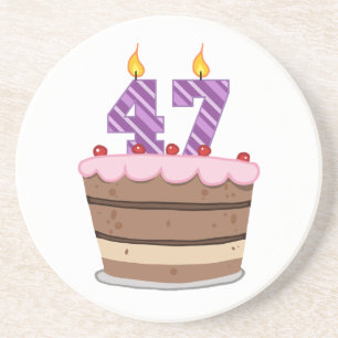 Age 47 on Birthday Cake Coaster