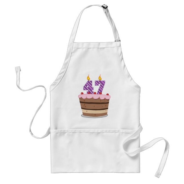 Age 47 on Birthday Cake Standard Apron (Front)