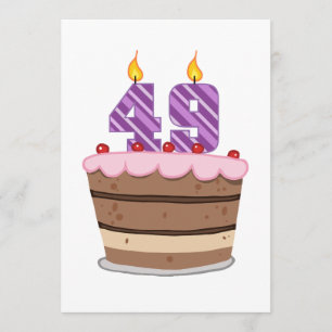 Age 49 on Birthday Cake Card