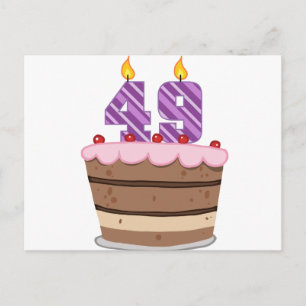 Age 49 on Birthday Cake Postcard