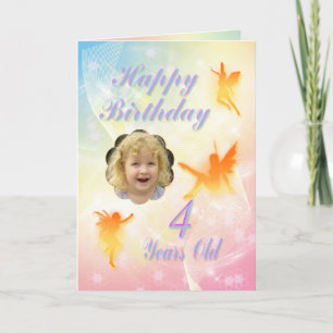 Age 4, flower fairy birthday card