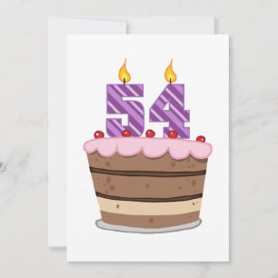 Age 54 on Birthday Cake Card