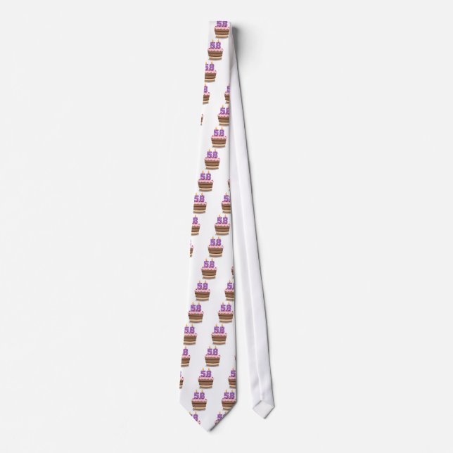 Age 58 on Birthday Cake Tie (Front)