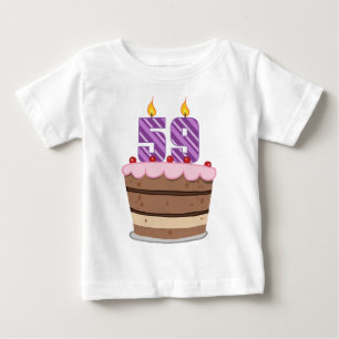 Age 59 on Birthday Cake Baby T-Shirt