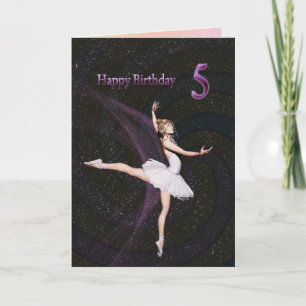 Age 5, a ballerina birthday card