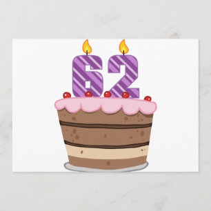 Age 62 on Birthday Cake Card