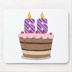 Age 66 on Birthday Cake Mouse Pad