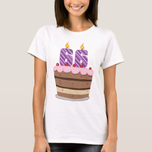 Age 66 on Birthday Cake T-Shirt