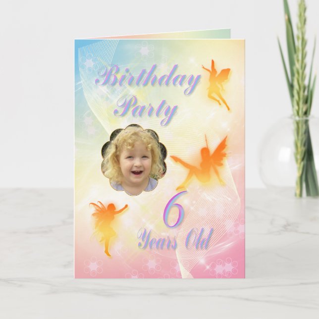 Age 6, flower fairy birthday card (Front)