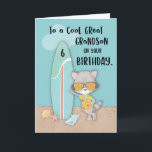 Age 6 Great Grandson Birthday Beach Funny Racoon Card<br><div class="desc">Prepare early for the upcoming celebration of your great grandson’s 6th birthday. The first thing you should do is to get your copy of this card to give him once the fun celebration commences.</div>