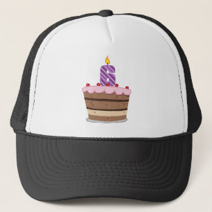 Age 6 on Birthday Cake Trucker Hat