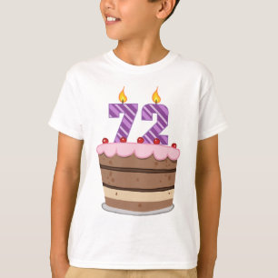 Age 72 on Birthday Cake T-Shirt