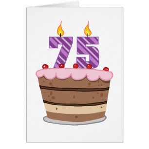 Age 75 on Birthday Cake