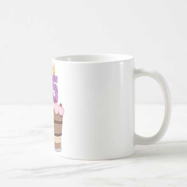 Age 75 on  Birthday Cake Coffee Mug (Right)