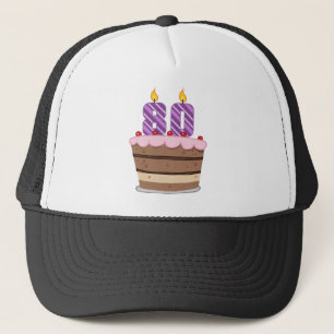 Age 80 on Birthday Cake Trucker Hat