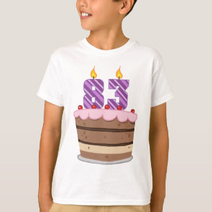 Age 83 on Birthday Cake T-Shirt