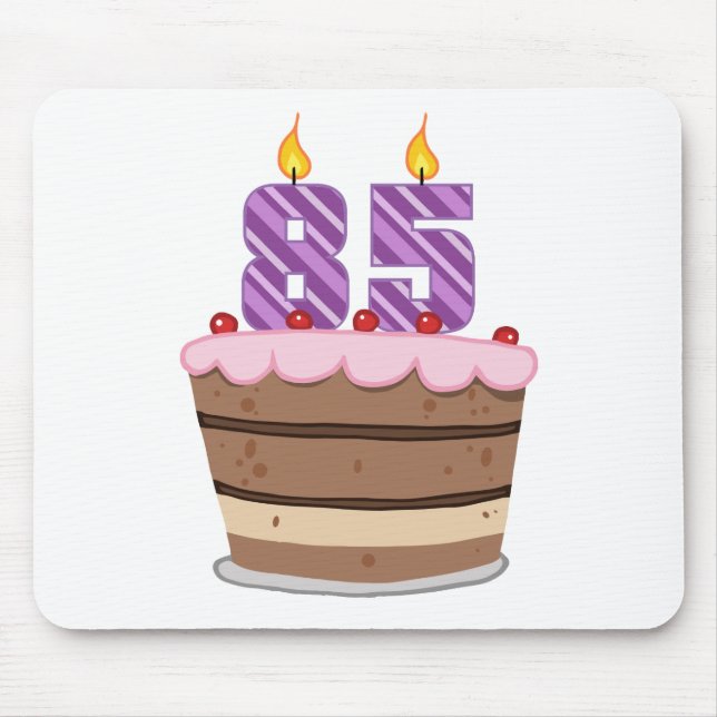 Age 85 on Birthday Cake Mouse Pad (Front)