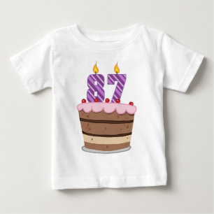 Age 87 on Birthday Cake Baby T-Shirt