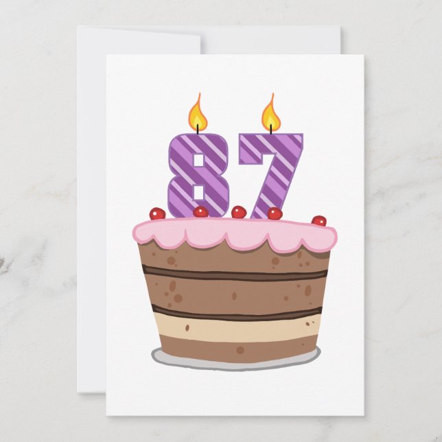 Age 87 on Birthday Cake Card (Front)