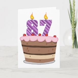 Age 87 on Birthday Cake Card