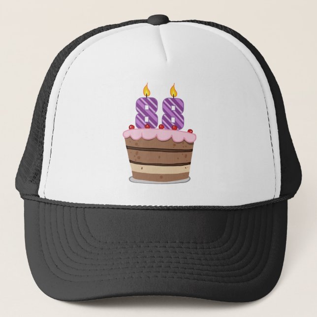 Age 88 on Birthday Cake Trucker Hat (Front)