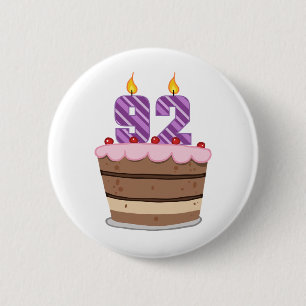 Age 92 on Birthday Cake 6 Cm Round Badge