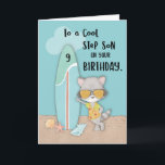 Age 9 Step Son Birthday Beach Funny Cool Racoon Card<br><div class="desc">Send cool and fun 9th birthday greetings to a sweet step son. To be able to do that you can simply get a copy of this card that has both the qualities of a gift that would be perfect to give him.</div>