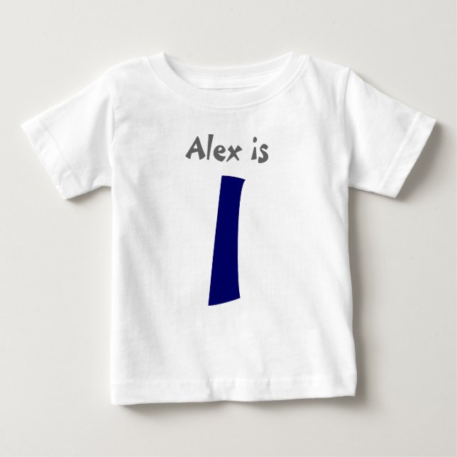 Age and Name  Customisable 1st Birthday Tshirt (Front)