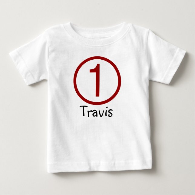 Age and Name  Customisable 1st Birthday Tshirt (Front)