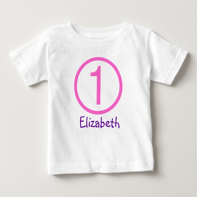Age and Name  Customisable 1st Birthday Tshirt (Front)