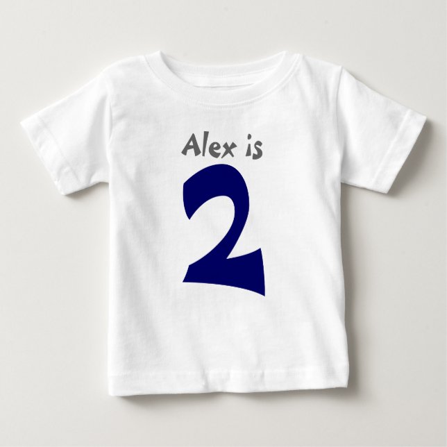 Age and Name  Customisable 1st Birthday Tshirt (Front)