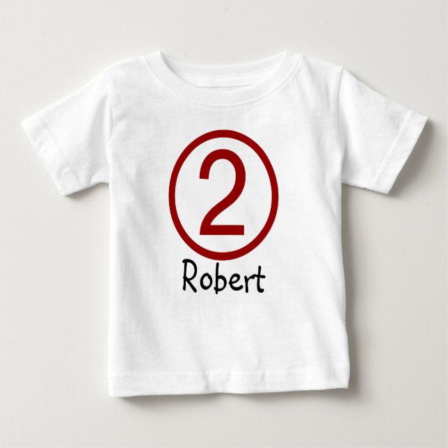 Age and Name  Customisable 2nd Birthday Tshirt (Front)