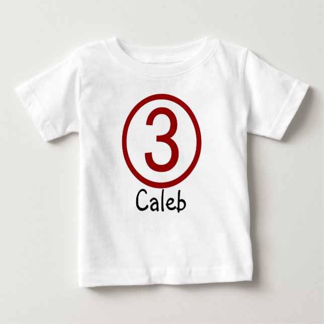 Age and Name  Customisable 3rd Birthday Tshirt (Front)