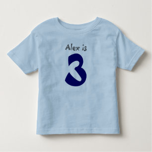 Age and Name Customisable 3rd Birthday Tshirt