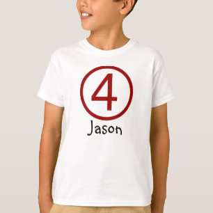 Age and Name  Customisable 4th Birthday Tshirt