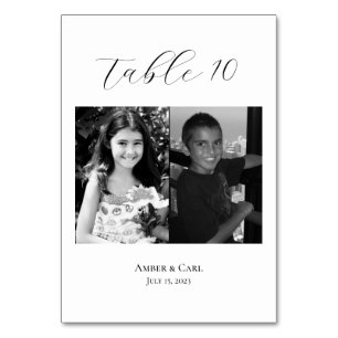 Age Childhood Photos Wedding Table Card Numbers